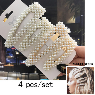 1 set de accesorii de păr pentru femei, suport elastic pentru coadă de cal, benzi de cauciuc pentru copii, barete de perle simulate pentru fete, cleme de păr 2020