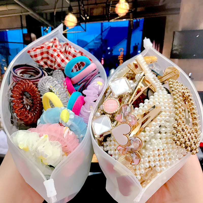 1 set de accesorii de păr pentru femei, suport elastic pentru coadă de cal, benzi de cauciuc pentru copii, barete de perle simulate pentru fete, cleme de păr 2020