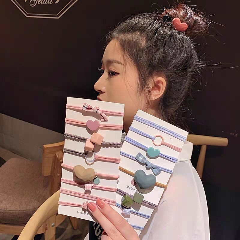 1 set de accesorii de păr pentru femei, suport elastic pentru coadă de cal, benzi de cauciuc pentru copii, barete de perle simulate pentru fete, cleme de păr 2020