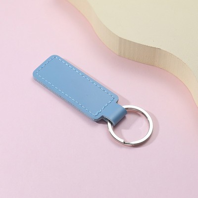 Breloc din piele PU strălucitoare, 10 culori, cu ață de mașină, cadou mic, pandantiv din metal, lanț de chei PU, brelocuri simple.