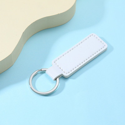 Breloc din piele PU strălucitoare, 10 culori, cu ață de mașină, cadou mic, pandantiv din metal, lanț de chei PU, brelocuri simple.