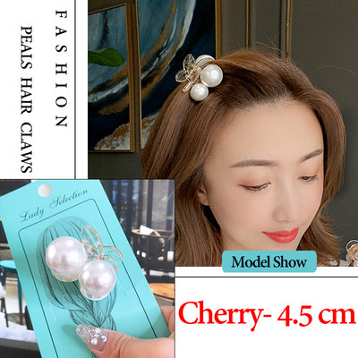 Korea Large Pearl Hair Claw Clip за жени Инструмент за дебела коса Butterfly Bowknot Gold Metal Geometric Hair Clamp Аксесоари