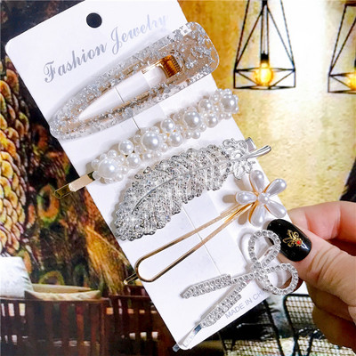 Nou set de accesorii de păr 2021 pentru femei, agrafe de păr de simulare de perle, bijuterii, 5 bucăți, ace de păr, ornamente