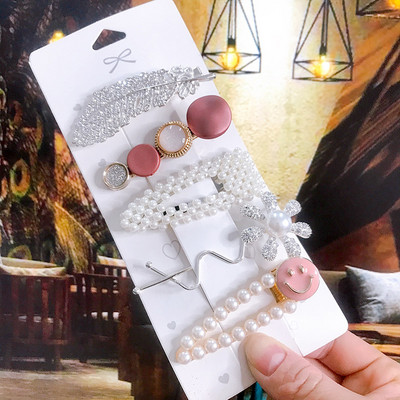 Nou set de accesorii de păr 2021 pentru femei, agrafe de păr de simulare de perle, bijuterii, 5 bucăți, ace de păr, ornamente