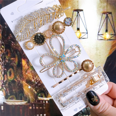 Nou set de accesorii de păr 2021 pentru femei, agrafe de păr de simulare de perle, bijuterii, 5 bucăți, ace de păr, ornamente