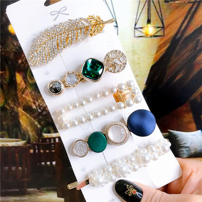 Nou set de accesorii de păr 2021 pentru femei, agrafe de păr de simulare de perle, bijuterii, 5 bucăți, ace de păr, ornamente