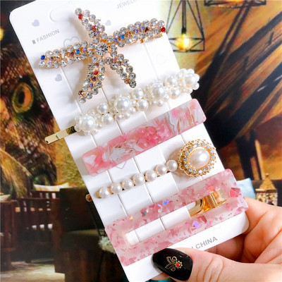 Nou set de accesorii de păr 2021 pentru femei, agrafe de păr de simulare de perle, bijuterii, 5 bucăți, ace de păr, ornamente