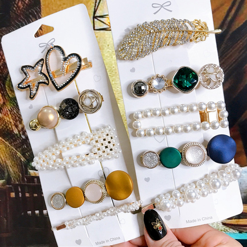 Nou set de accesorii de păr 2021 pentru femei, agrafe de păr de simulare de perle, bijuterii, 5 bucăți, ace de păr, ornamente