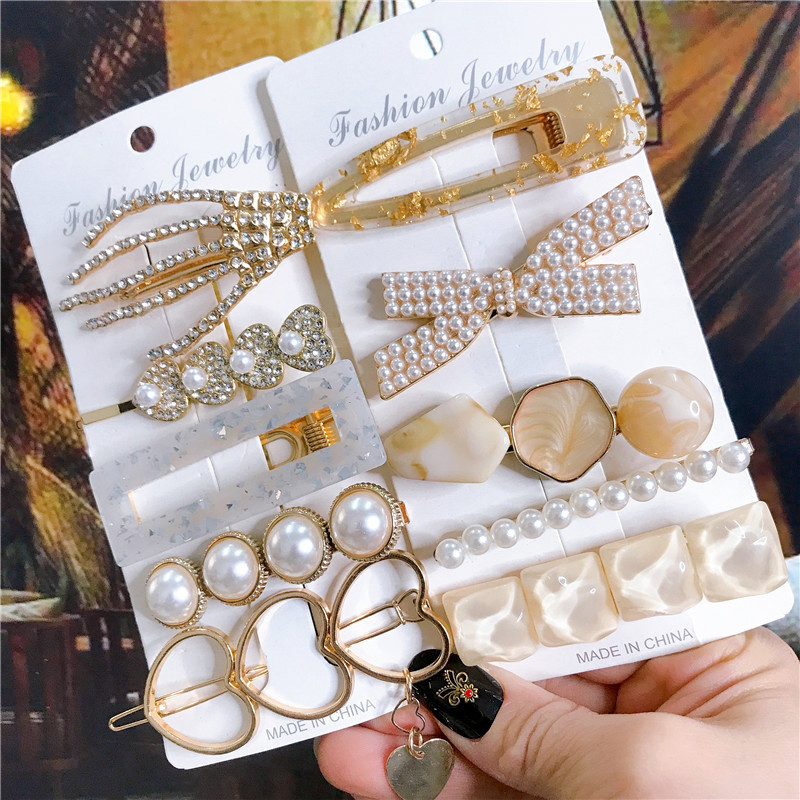 Nou set de accesorii de păr 2021 pentru femei, agrafe de păr de simulare de perle, bijuterii, 5 bucăți, ace de păr, ornamente