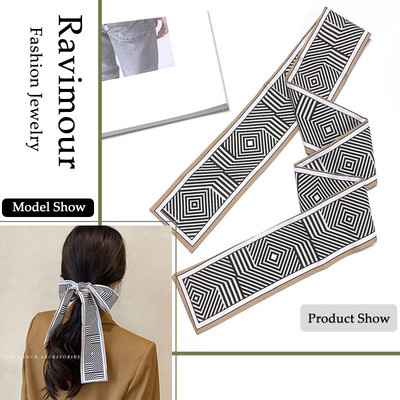 28 de modele Bentite lungi Accesorii pentru păr la modă pentru femei Esarfă Panglici Suport pentru coadă de cal Bandană cu mai multe utilizări Bandană pentru fete