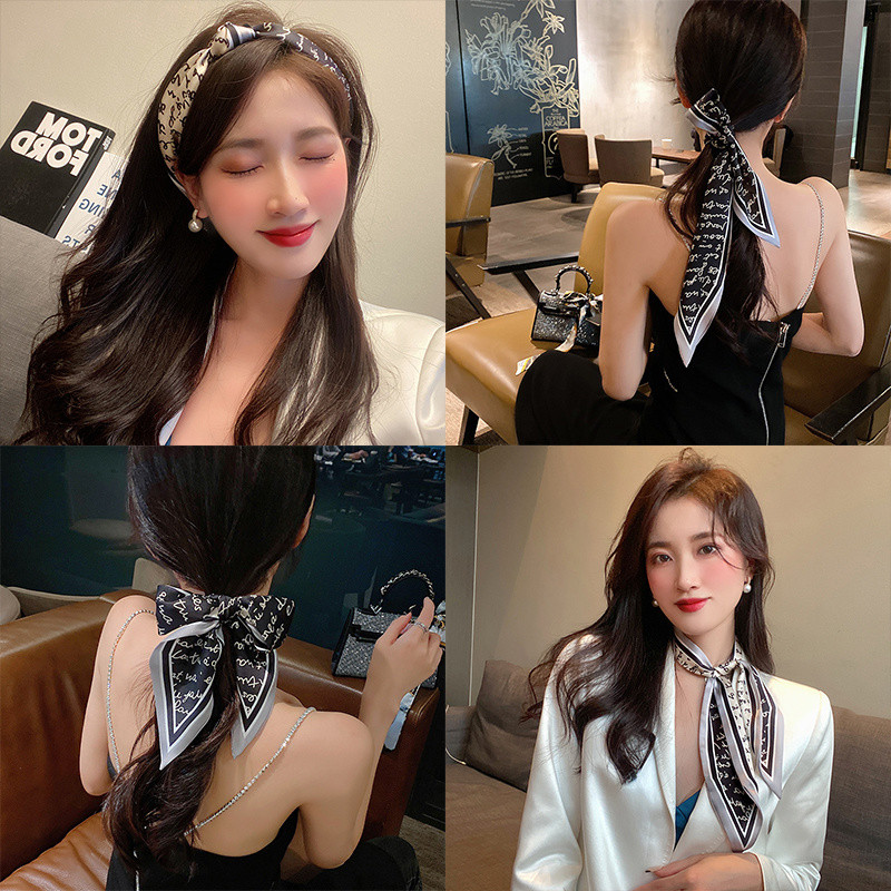 28 de modele Bentite lungi Accesorii pentru păr la modă pentru femei Esarfă Panglici Suport pentru coadă de cal Bandană cu mai multe utilizări Bandană pentru fete