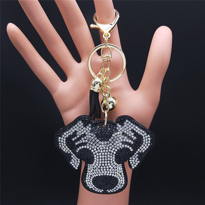 Mood Chihuahua koera kristallist võtmehoidja kott Aksessuaarid naistele Kollane kuldne võtmehoidja Ehted llaveros para mujer K2502S01