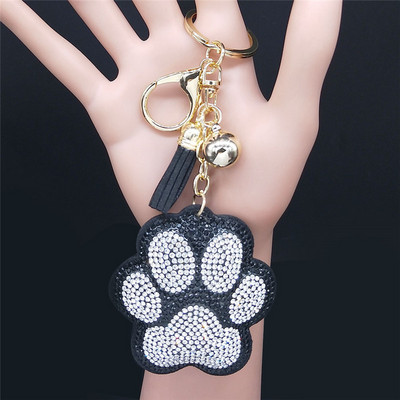 Mood Chihuahua koera kristallist võtmehoidja kott Aksessuaarid naistele Kollane kuldne võtmehoidja Ehted llaveros para mujer K2502S01
