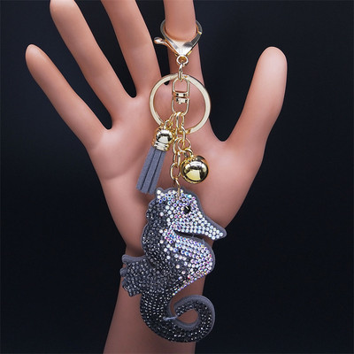 Mood Chihuahua koera kristallist võtmehoidja kott Aksessuaarid naistele Kollane kuldne võtmehoidja Ehted llaveros para mujer K2502S01