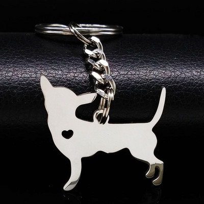 Mood Chihuahua koera kristallist võtmehoidja kott Aksessuaarid naistele Kollane kuldne võtmehoidja Ehted llaveros para mujer K2502S01