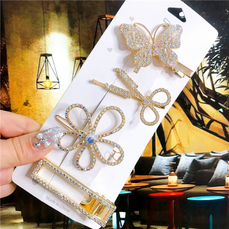 4 buc. Accesorii pentru păr, auriu, argintiu, set de agrafe de păr, vintage, pene, stele de mare, cristal, perle, ac de păr pentru femei, la modă, 2021