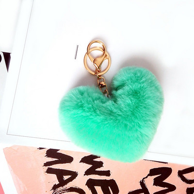 Charms Crystal Faux Fox Fur Keychain Дамски дрънкулки Чанти за окачване Автомобилен ключодържател Ключодържател Играчка Подаръци Llaveros Бижута Висулки
