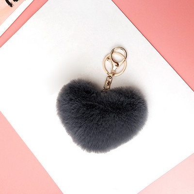 Charms Crystal Faux Fox Fur Keychain Дамски дрънкулки Чанти за окачване Автомобилен ключодържател Ключодържател Играчка Подаръци Llaveros Бижута Висулки