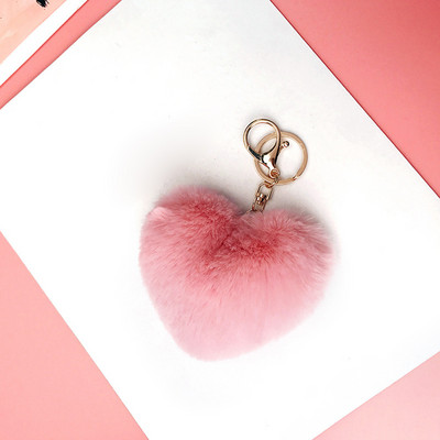 Charms Crystal Faux Fox Fur Keychain Дамски дрънкулки Чанти за окачване Автомобилен ключодържател Ключодържател Играчка Подаръци Llaveros Бижута Висулки
