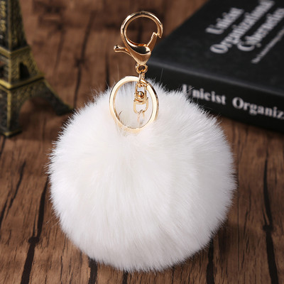 Charms Crystal Faux Fox Fur Keychain Дамски дрънкулки Чанти за окачване Автомобилен ключодържател Ключодържател Играчка Подаръци Llaveros Бижута Висулки