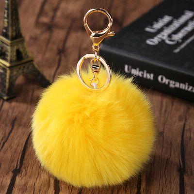 Charms Crystal Faux Fox Fur Keychain Дамски дрънкулки Чанти за окачване Автомобилен ключодържател Ключодържател Играчка Подаръци Llaveros Бижута Висулки