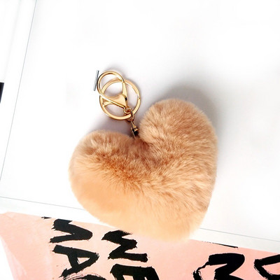 Charms Crystal Faux Fox Fur Keychain Дамски дрънкулки Чанти за окачване Автомобилен ключодържател Ключодържател Играчка Подаръци Llaveros Бижута Висулки
