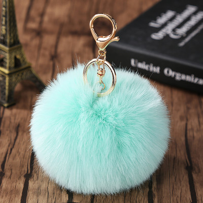 Charms Crystal Faux Fox Fur Keychain Дамски дрънкулки Чанти за окачване Автомобилен ключодържател Ключодържател Играчка Подаръци Llaveros Бижута Висулки