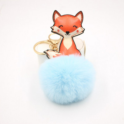 Charms Crystal Faux Fox Fur Keychain Дамски дрънкулки Чанти за окачване Автомобилен ключодържател Ключодържател Играчка Подаръци Llaveros Бижута Висулки