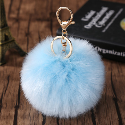 Charms Crystal Faux Fox Fur Keychain Дамски дрънкулки Чанти за окачване Автомобилен ключодържател Ключодържател Играчка Подаръци Llaveros Бижута Висулки