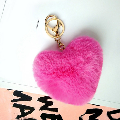 Charms Crystal Faux Fox Fur Keychain Дамски дрънкулки Чанти за окачване Автомобилен ключодържател Ключодържател Играчка Подаръци Llaveros Бижута Висулки