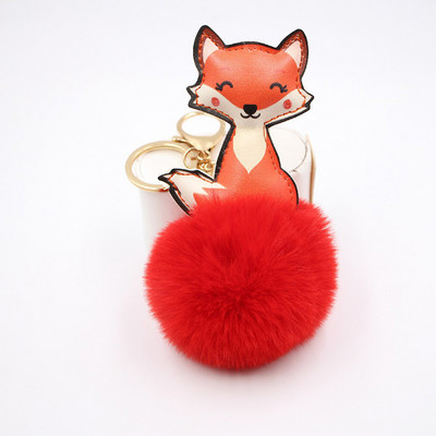Charms Crystal Faux Fox Fur Keychain Дамски дрънкулки Чанти за окачване Автомобилен ключодържател Ключодържател Играчка Подаръци Llaveros Бижута Висулки