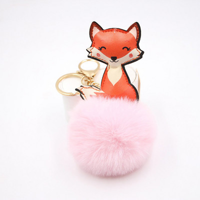 Charms Crystal Faux Fox Fur Keychain Дамски дрънкулки Чанти за окачване Автомобилен ключодържател Ключодържател Играчка Подаръци Llaveros Бижута Висулки