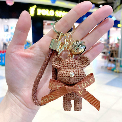 kulcstartó aranyos kulcstartó mackó kulcstartó szíj design Női Fiú Lány Kulcstartó Állat Medál kulcstartók Fém kulcstartó kiegészítők