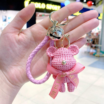 kulcstartó aranyos kulcstartó mackó kulcstartó szíj design Női Fiú Lány Kulcstartó Állat Medál kulcstartók Fém kulcstartó kiegészítők