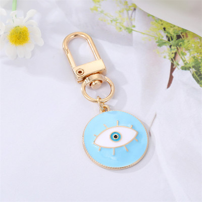 1db Kerek Evil Eye Kulcstartó Kulcstartó Barátoknak Párok Boho Blue Eye Bag Autós Airpods Doboz Kulcs Telefon Báj Kiegészítők Ékszerek