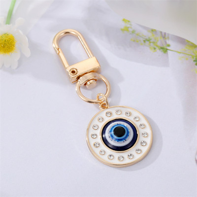 1db Kerek Evil Eye Kulcstartó Kulcstartó Barátoknak Párok Boho Blue Eye Bag Autós Airpods Doboz Kulcs Telefon Báj Kiegészítők Ékszerek