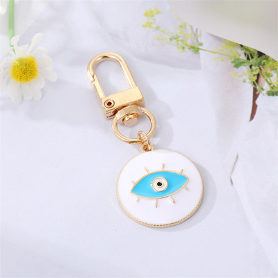1db Kerek Evil Eye Kulcstartó Kulcstartó Barátoknak Párok Boho Blue Eye Bag Autós Airpods Doboz Kulcs Telefon Báj Kiegészítők Ékszerek