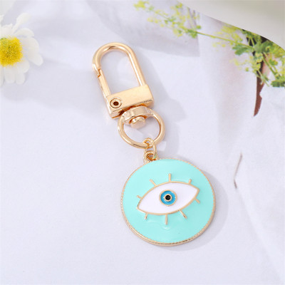 1db Kerek Evil Eye Kulcstartó Kulcstartó Barátoknak Párok Boho Blue Eye Bag Autós Airpods Doboz Kulcs Telefon Báj Kiegészítők Ékszerek