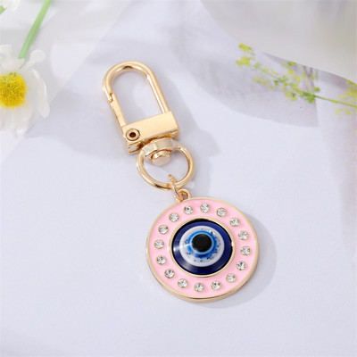 1db Kerek Evil Eye Kulcstartó Kulcstartó Barátoknak Párok Boho Blue Eye Bag Autós Airpods Doboz Kulcs Telefon Báj Kiegészítők Ékszerek