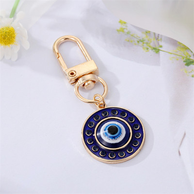 1db Kerek Evil Eye Kulcstartó Kulcstartó Barátoknak Párok Boho Blue Eye Bag Autós Airpods Doboz Kulcs Telefon Báj Kiegészítők Ékszerek
