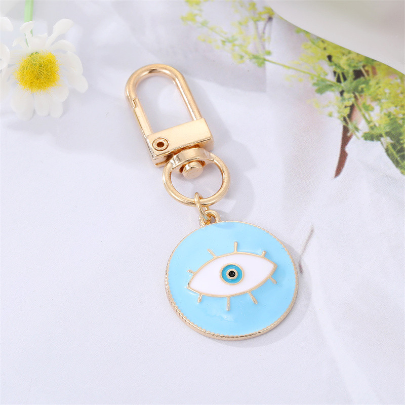 1db Kerek Evil Eye Kulcstartó Kulcstartó Barátoknak Párok Boho Blue Eye Bag Autós Airpods Doboz Kulcs Telefon Báj Kiegészítők Ékszerek