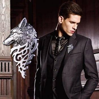 Μπροσού συλλογή Vintage Wolf Head καρφίτσα Upscale Unisex Wolfhead καρφίτσες για γυναίκες Ανδρικά κοστούμια ζώων γιακά καρφίτσα πόρπη συλλογή