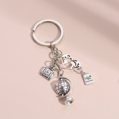 1PC Earth Airplane Ключодържатели Без значение къде Висулка Пътуващ ключодържател Приятелство Най-добър приятел Бижута Diy Ръчно изработени