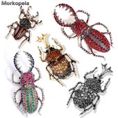 Morkopela Beetles Enamel Pin Rhinestone Bugs Καρφίτσα Εντόμων Καρφίτσες και καρφίτσες Αξεσουάρ κλιπ τσάντας κασκόλ