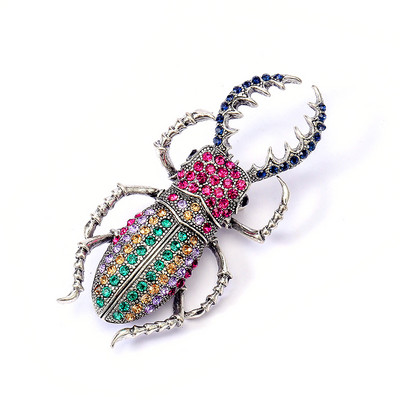 Morkopela Beetles Enamel Pin Rhinestone Bugs Καρφίτσα Εντόμων Καρφίτσες και καρφίτσες Αξεσουάρ κλιπ τσάντας κασκόλ