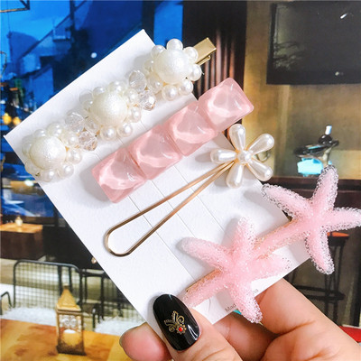 4 buc/set accesorii de păr pentru femei bijuterii simulare coreeană perle barotă cu inimi de dragoste agrafe de păr pentru fete agrafe roz 2020 nou