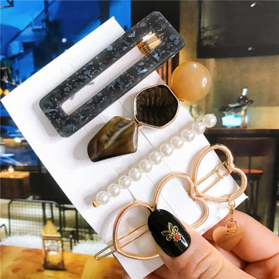 4 buc/set accesorii de păr pentru femei bijuterii simulare coreeană perle barotă cu inimi de dragoste agrafe de păr pentru fete agrafe roz 2020 nou