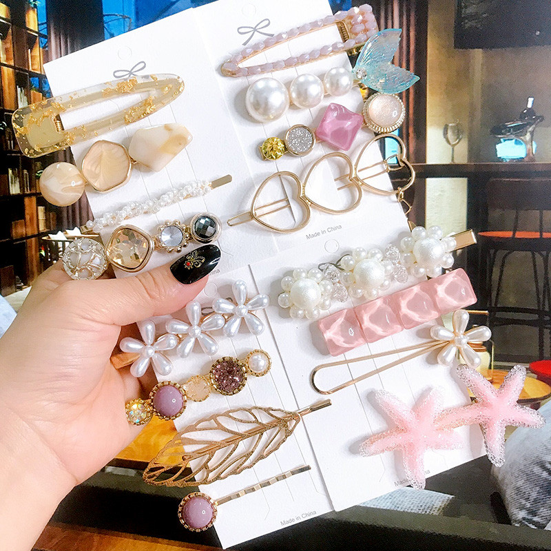 4 buc/set accesorii de păr pentru femei bijuterii simulare coreeană perle barotă cu inimi de dragoste agrafe de păr pentru fete agrafe roz 2020 nou