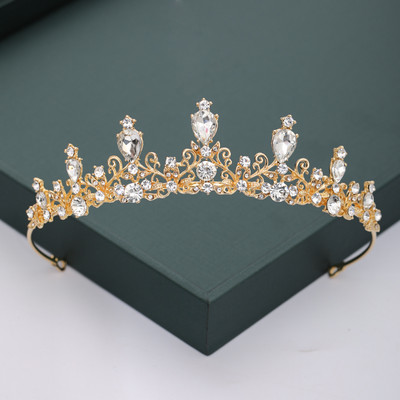 Auriu, argintiu, diademe și coroane, pentru nuntă, petrecere, perle de cristal, diademe, strasuri, ornamente pentru cap, accesorii de modă