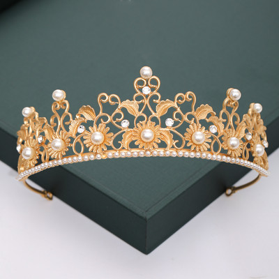 Auriu, argintiu, diademe și coroane, pentru nuntă, petrecere, perle de cristal, diademe, strasuri, ornamente pentru cap, accesorii de modă